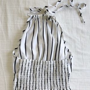 Open back crop top with neck trap